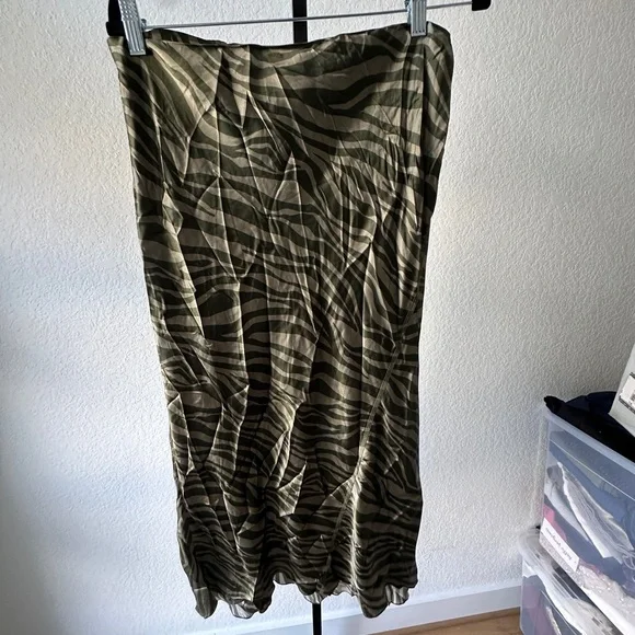 ATMSilk Charmeuse Zebra Stripe Maxi Skirt